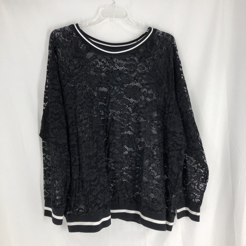 Torrid Black Floral Lace Top Women's 5 Feminine Romantic